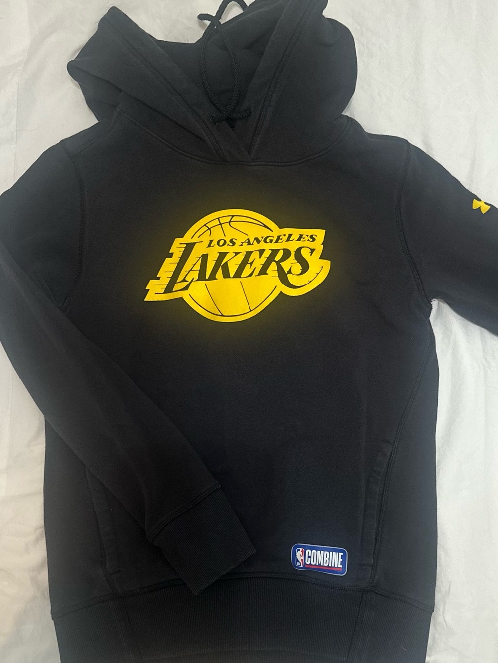 Under Armour Black Hoodie with Yellow Los Angeles Lakers Logo